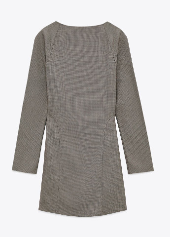 Сіро-коричнева кежуал сукня футляр Zara в клітинку