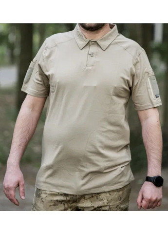 Светло-коричневая футболка мужская тактическая поло потоотводящая всу tactical xxl 54 р 6623 койот Combat