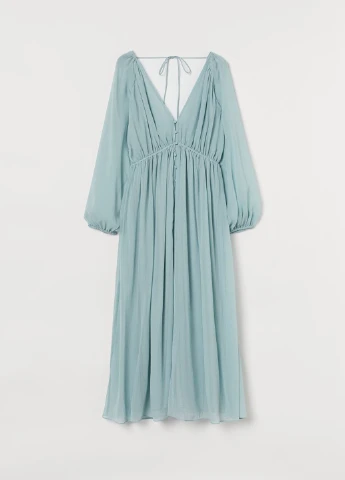Мятное кэжуал платье H&M однотонное