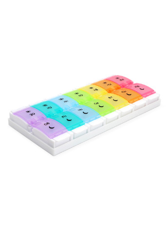 Органайзер для таблеток на 7 днів пластиковий кольоровий, 22,5х11,5х2,8 см MVM (251103858)