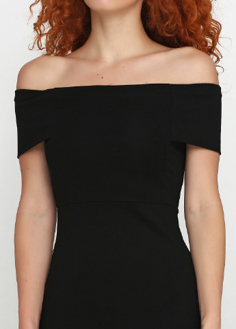 Черное коктейльное платье футляр Zara однотонное