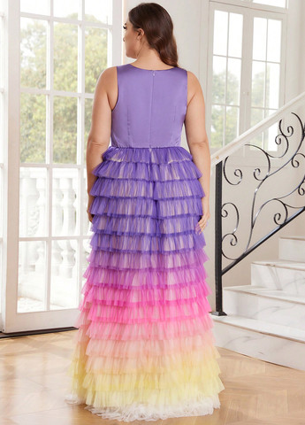 Комбинированное вечернее, праздничный платье SHEIN градиентное ("омбре")