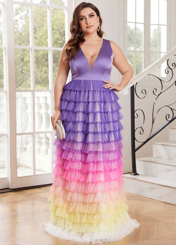 Комбинированное вечернее, праздничный платье SHEIN градиентное ("омбре")