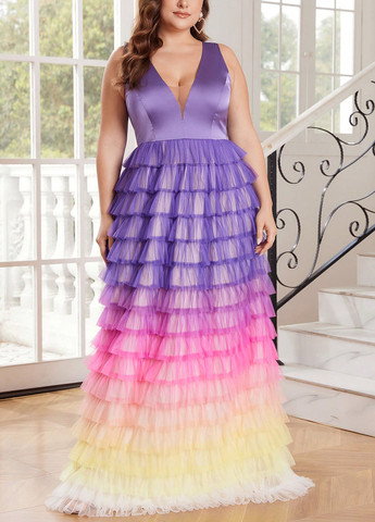 Комбинированное вечернее, праздничный платье SHEIN градиентное ("омбре")