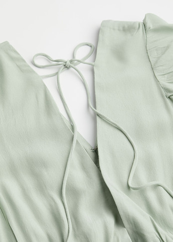 Серо-зеленое кэжуал платье клеш H&M однотонное