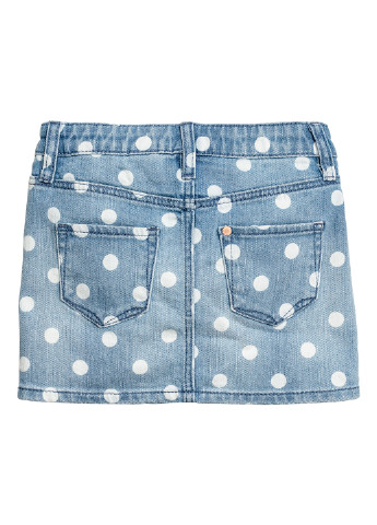 Светло-голубая джинсовая в горошек юбка H&M мини