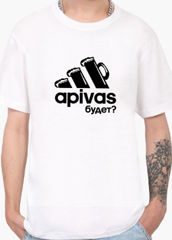 Біла футболка чоловіча апівас (apivas) білий (9223-1986) xxl MobiPrint