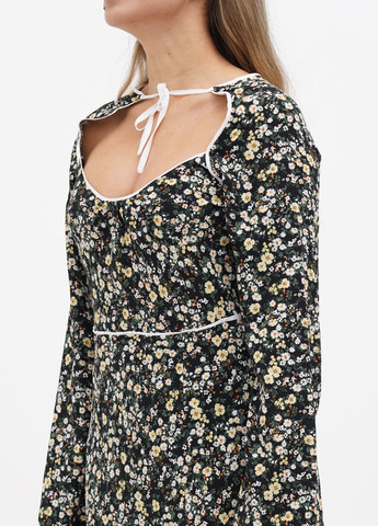 Черное кэжуал платье Fashion Union с цветочным принтом
