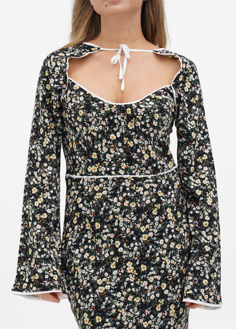 Черное кэжуал платье Fashion Union с цветочным принтом