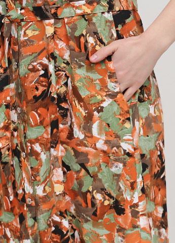 Терракотовое домашнее платье Juliet deluxe с абстрактным узором