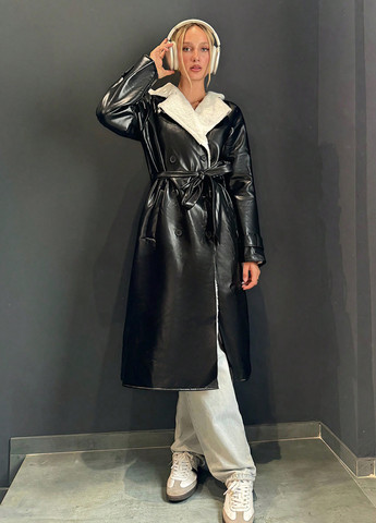 Черная демисезонная куртка куртка-пальто SHEIN