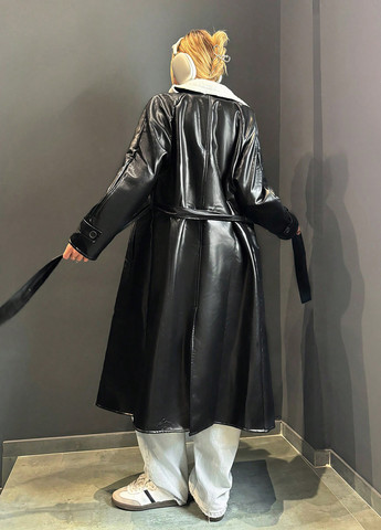 Черная демисезонная куртка куртка-пальто SHEIN