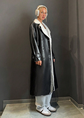 Черная демисезонная куртка куртка-пальто SHEIN