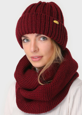 Теплий зимовий комплект (шапка, шарф-снуд) на флісовій підкладці та відворотом 600041 DeMari мия (254255549)