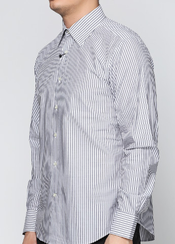 Серая кэжуал рубашка в полоску Valentino с длинным рукавом