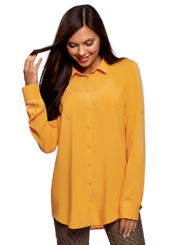 Желтая демисезонная блуза Oodji