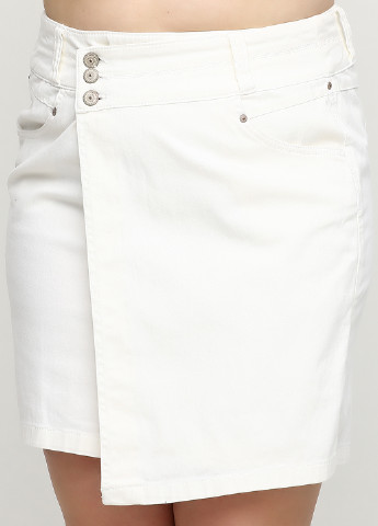 Белая кэжуал однотонная юбка GDM а-силуэта (трапеция)