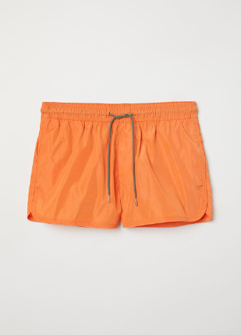 Шорты H&M однотонные оранжевые пляжные полиамид