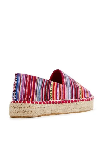 Розовые эспадрильи JustFab полоска без декора (22189120)