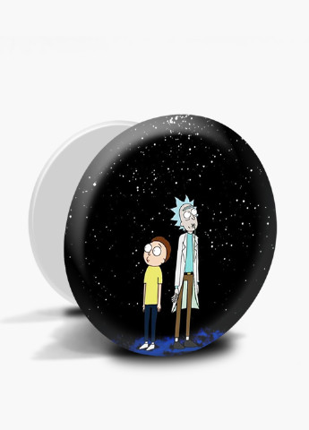 Попсокет (Popsockets) тримач для смартфону Рік і Морті (Rick and Morty) (8754-1231) Чорний MobiPrint (216748472)