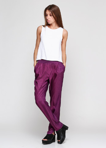Фиолетовые кэжуал демисезонные брюки Mango