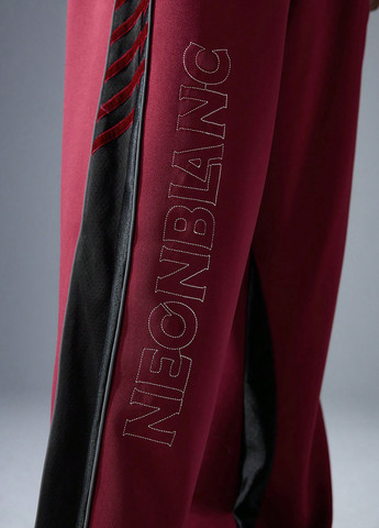 Бордовые спортивные демисезонные брюки SHEIN