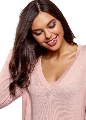 Светло-розовый демисезонный пуловер пуловер Oodji