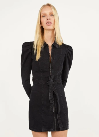 Чорна джинсова сукня футляр Bershka однотонна