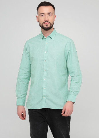 Зеленая кэжуал рубашка однотонная Charles Tyrwhitt