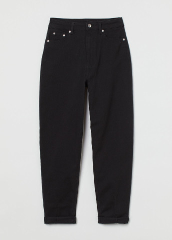 Черные демисезонные мом фит джинсы H&M
