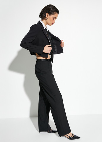 Черные кэжуал, классические демисезонные прямые брюки KOTON