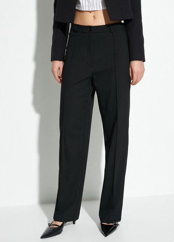 Черные кэжуал, классические демисезонные прямые брюки KOTON