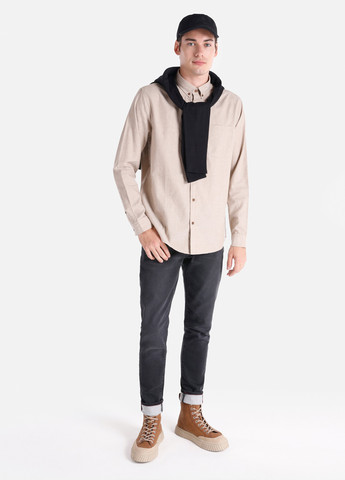 Бежевая кэжуал рубашка меланж Colin's