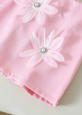 Розовый летний костюм (топ, юбка) SHEIN