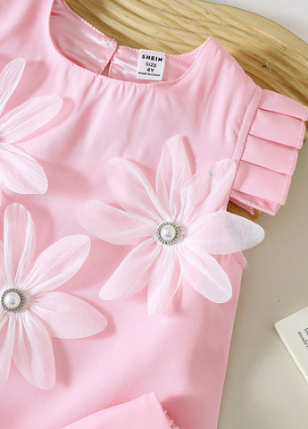 Розовый летний костюм (топ, юбка) SHEIN