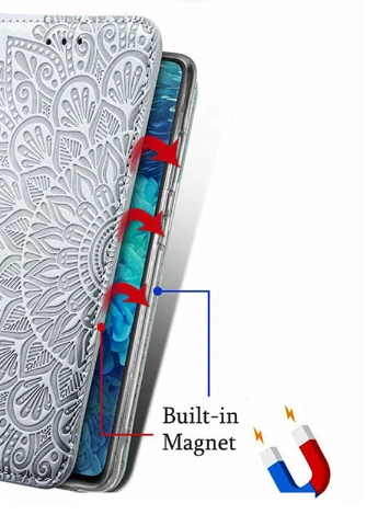 Шкіряний чохол книжка Mandala (PU) для Samsung Galaxy A72 4G / A72 5G Сірий (is_00000047192_4) Getman (238478831)