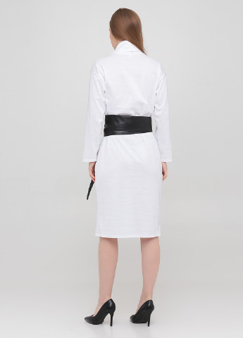 Белое кэжуал платье платье-водолазка Podium однотонное