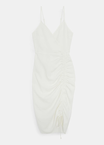 Белое кэжуал платье с открытыми плечами Jennyfer однотонное