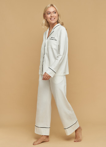 Молочная всесезон пижама (рубашка, брюки) кофта + брюки Mashsh