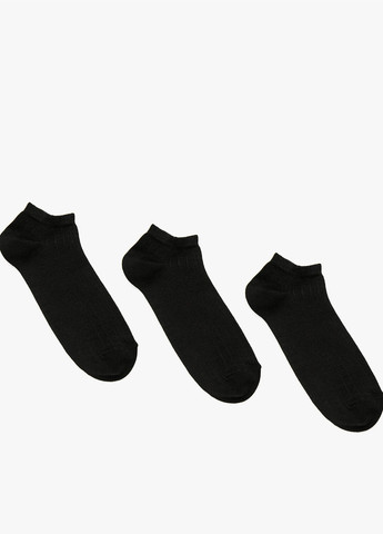 Носки (3 пары) KOTON однотонные чёрные повседневные