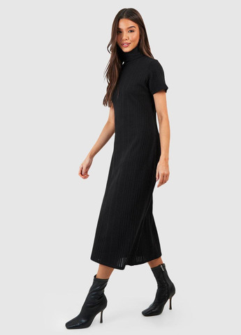 Чорна кежуал сукня сукня-водолазка Boohoo однотонна