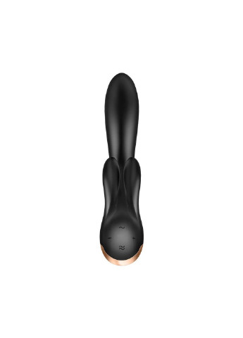 Смарт вібратор кролик із подвійним відростком Double Flex Black Satisfyer (254551080)