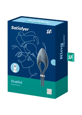 Эрекционное виброкольцо лассо Duelist Dark Blue, 10 режимов, мощный мотор Satisfyer (254785293)