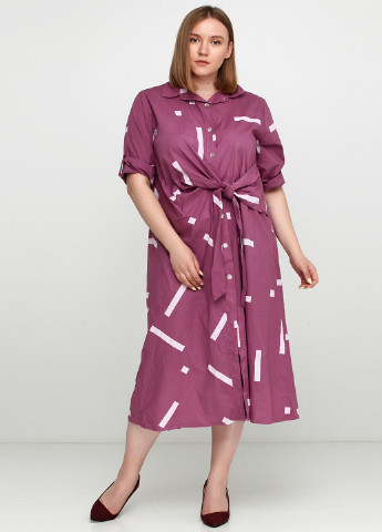 Фиолетовое кэжуал платье New Collection с абстрактным узором