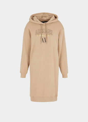 Бежева кежуал сукня сукня-худі Armani Exchange з логотипом