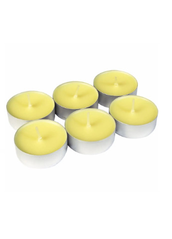 Аромасвічки чайні набір 6 штук ВАНІЛЬ, свічки плаваючі господарські столові парафінові круглі для дому, свічка воскова No Brand (255371556)