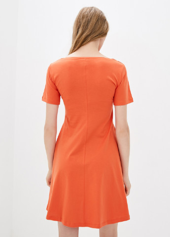 Оранжевое кэжуал платье клеш Promin однотонное