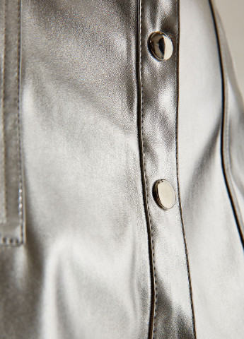 Серебряная кэжуал однотонная юбка Jennyfer