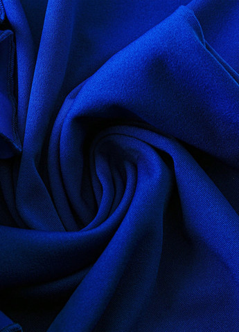 Синее вечернее платье годе, бандо, с открытыми плечами, с открытой спиной SHEIN однотонное