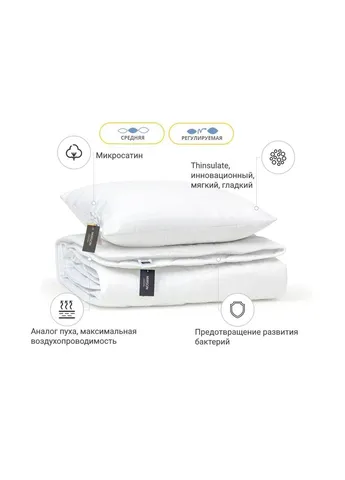 Одеяло Набор 3M Thinsulate Всесезонный 1666 Eco Light White Одеяло (2200002657419) Mirson (254075894)